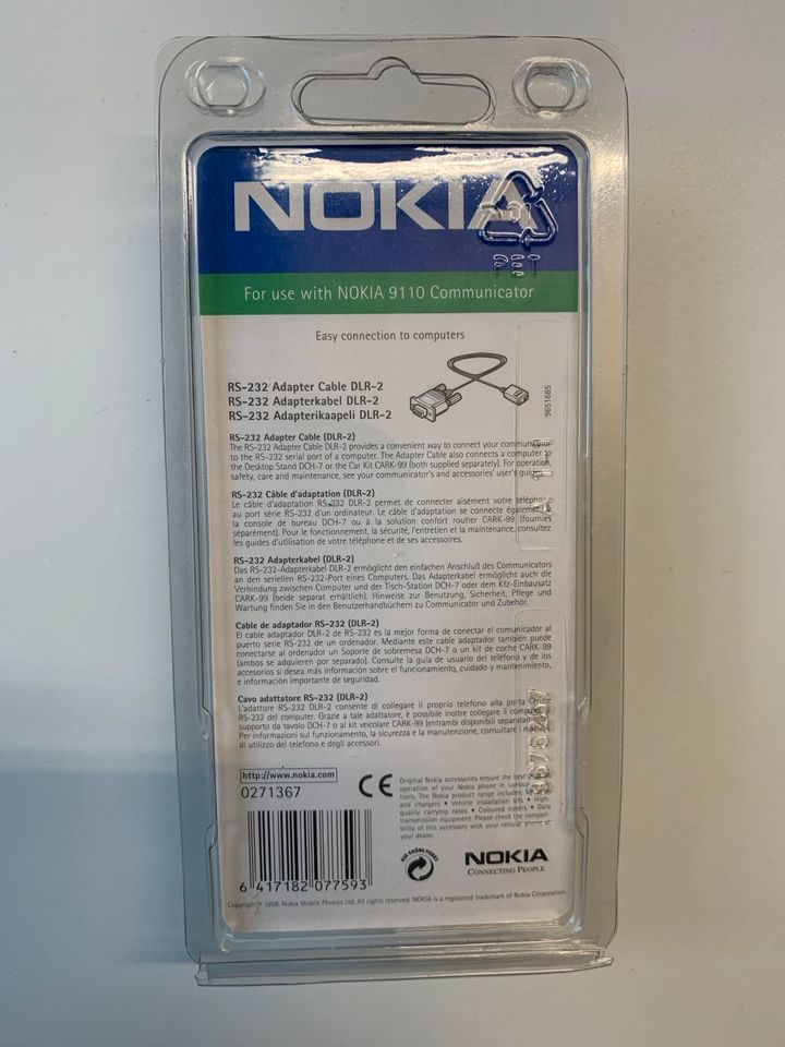 Nokia Adapterkabel RS232 9110 Communicator in Schefflenz