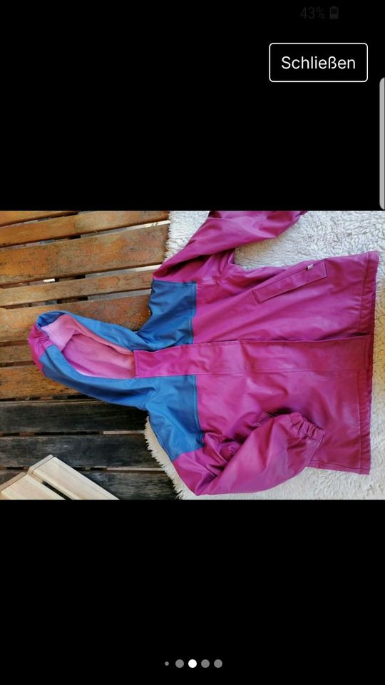 Matschjacke Buddeljacke Regenjacke gefüttert 110 116 pink Mädchen in Clenze