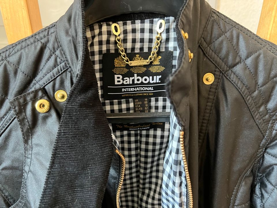 Neu Barbour International Wachs Jacke Gr 40 38 36 Biker Bedale in Dömitz