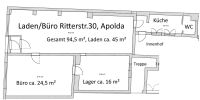 Büro/ Laden 95m² in Apolda zu vermieten ab 450,- € Kaltmiete Thüringen - Apolda Vorschau