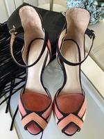 Zara Sandaletten Peeptoes High Heels orange schwarz apricot Gr.36 Leipzig - Knautkleeberg-Knauthain Vorschau