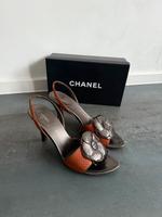 Chanel Sandalen Vintage 41 Camelia Blüte Leder braun Absatz Pumps Hamburg-Nord - Hamburg Eppendorf Vorschau