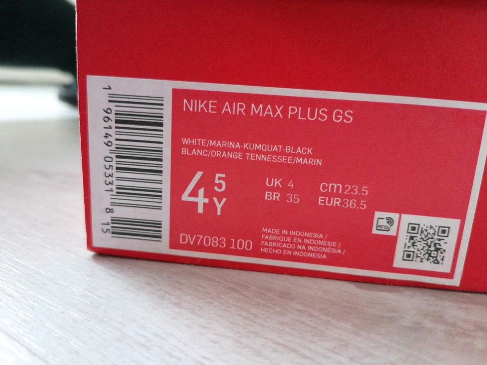 Nike TN Air Max Plus GS 36,5 orange/marine/white/black in Oberaula