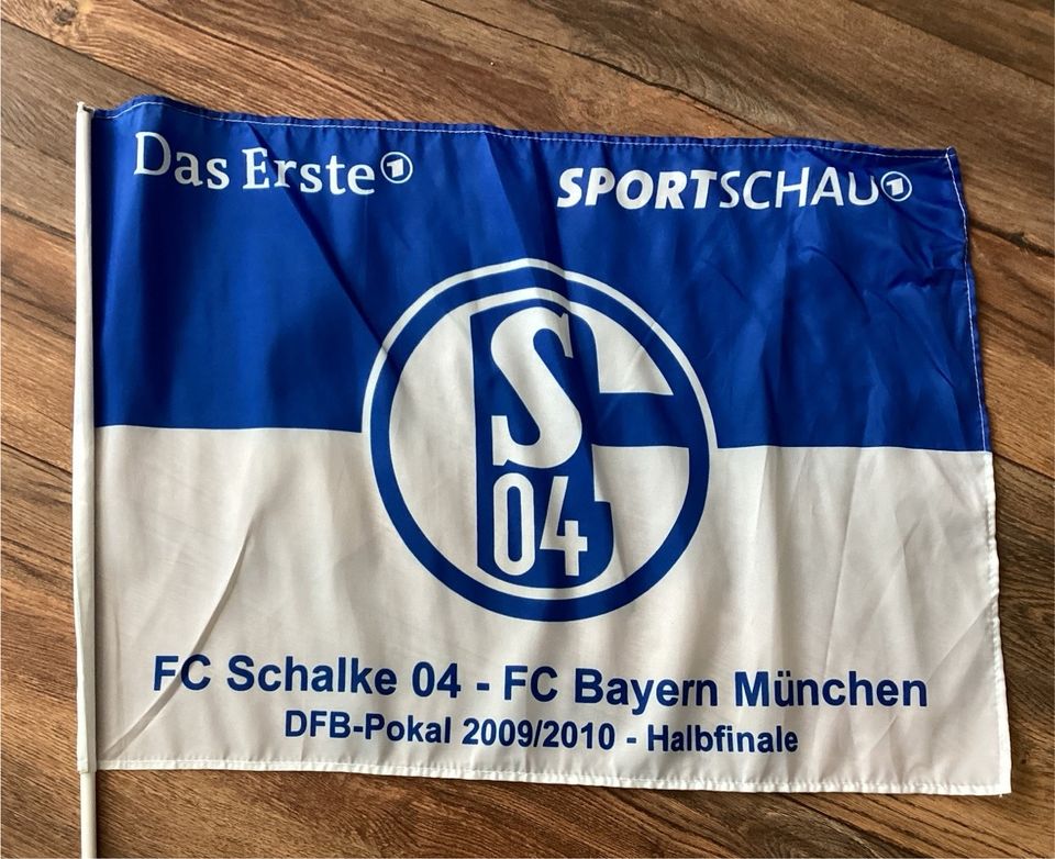 Schalke Fahne # Flagge # DFB Pokal 2009 # Schalke: Bayern München in Gelsenkirchen