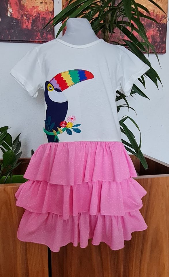 Kinder Mädchen Sommer Kleid Gr. 122 Jersey Tunika kurzarm in Wolbeck