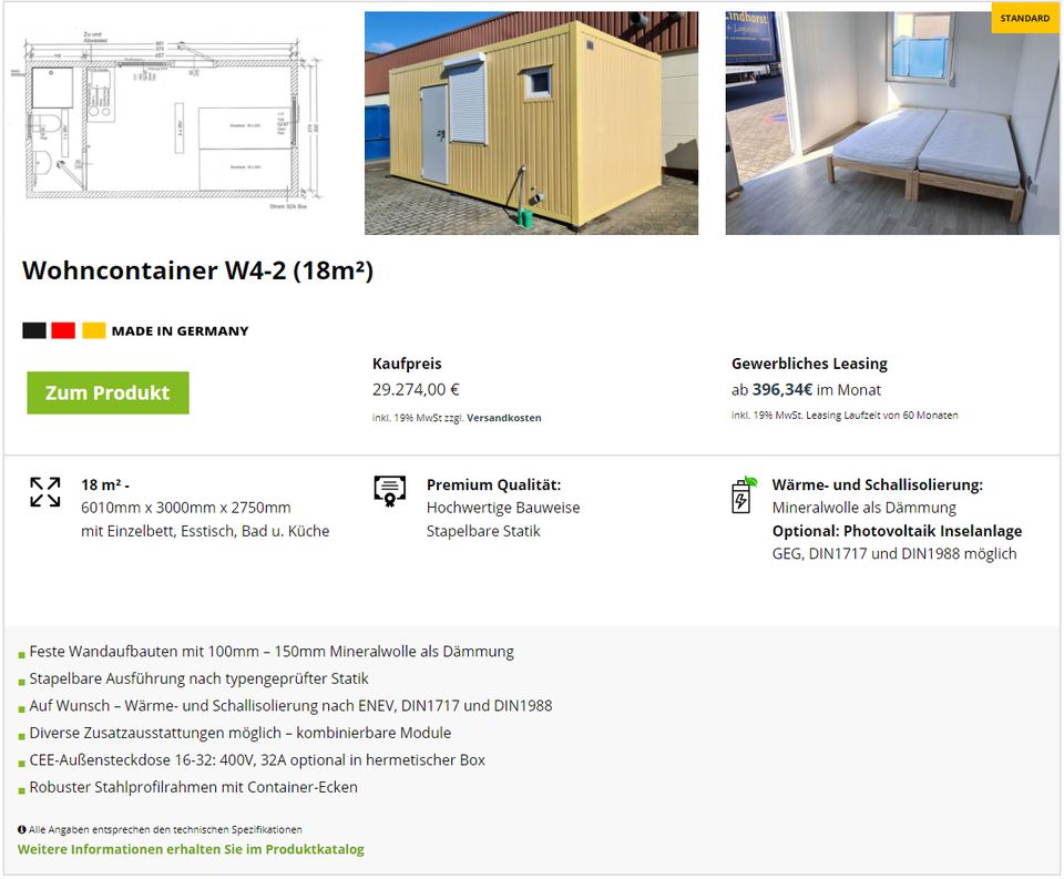 Wohncontainer, Wohnanlagen, Wohnunterkunft "HIGH QUALITY" in Lemgo