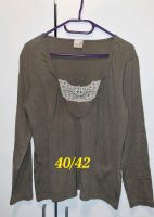 Langarmshirt mit Spitze gr.40/42 khaki Bayern - Burgbernheim Vorschau