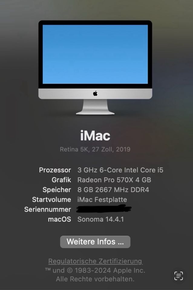 iMac 27-Zoll-Retina-5K Display (2019) 3 GHz 6-Core Intel Core i5 in Saarbrücken