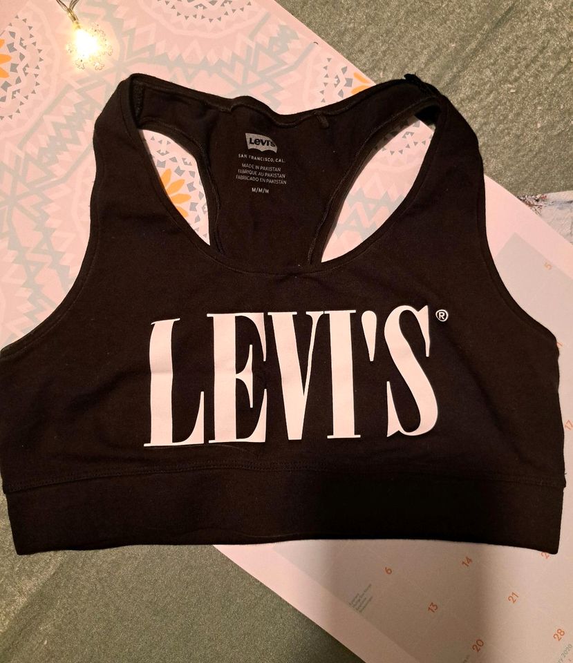 LEVI'S Oberteil Top Bustier Sport BH  in M Schwarz & in Weiss in Altenburg