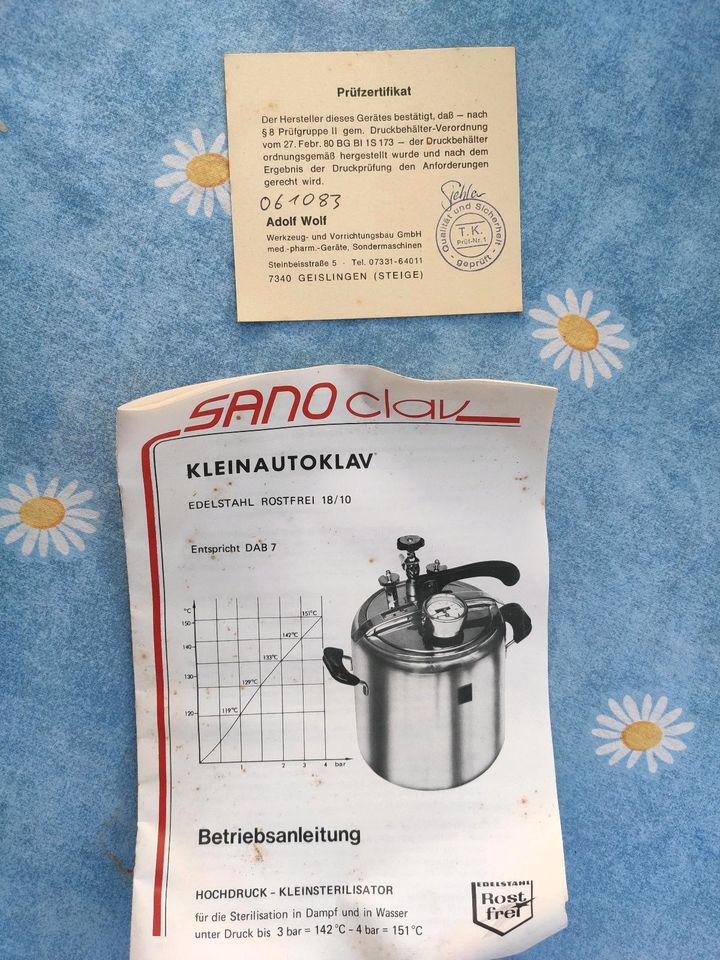 Klein Autoklav, sterilisieren, Apotheke, Sano in Braunsbach