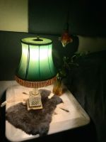 Lampe Tischlampe Art Deco Original grün Bleikristall messin Seide Nordrhein-Westfalen - Datteln Vorschau