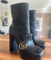 Orig. GUCCI Stiefeletten Leder schwarz 38 Plateau Heels Marmont Düsseldorf - Friedrichstadt Vorschau