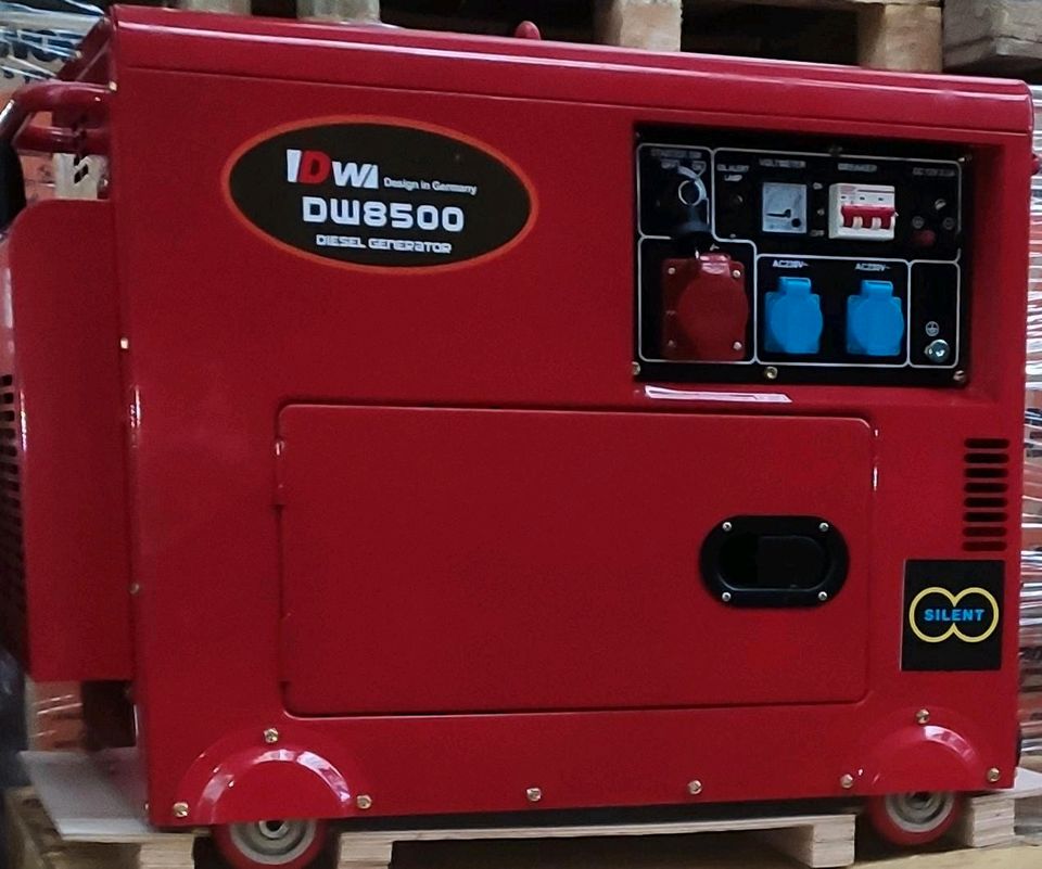 Dieselgenerator 6,5 kW DW8500 2×220 Volt 1×380 Volt Ausgang 12 V. in Braunschweig
