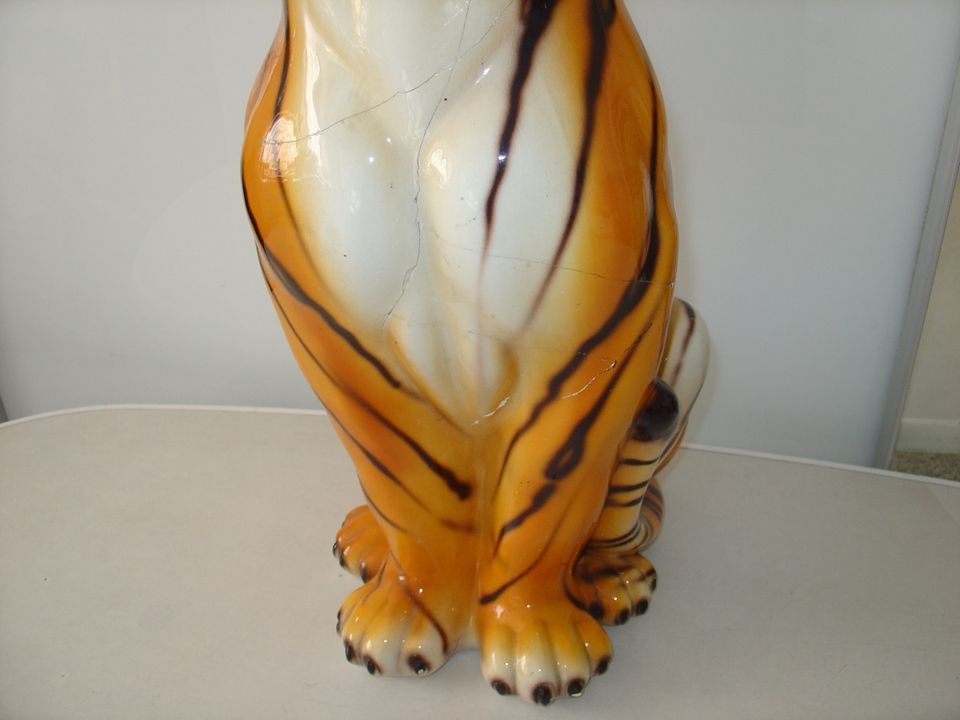 Exklusive Dekofigur TIGER 65cm Italien Design Keramik handmade in Augsburg