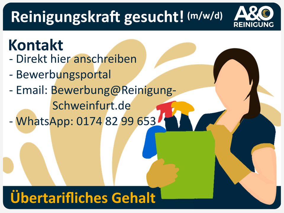 REINIGUNGSKRÄFTE GESUCHT! (m/w/d) Bad Königshofen, Teilzeit in Bad Königshofen