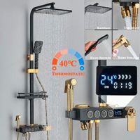 Duscharmatur Thermostat Duschsystem Regendusche Schwarz Gold Hessen - Bebra Vorschau