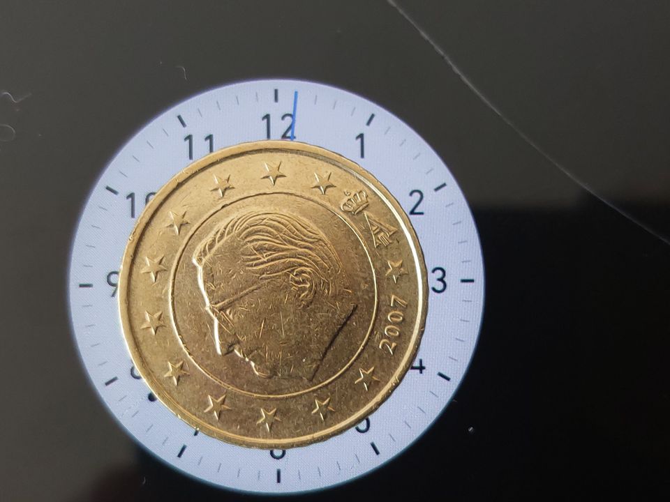 50 Euro Cent Münze Belgien 2007,Fehlprägung,Stempeldrehung in Hamburg