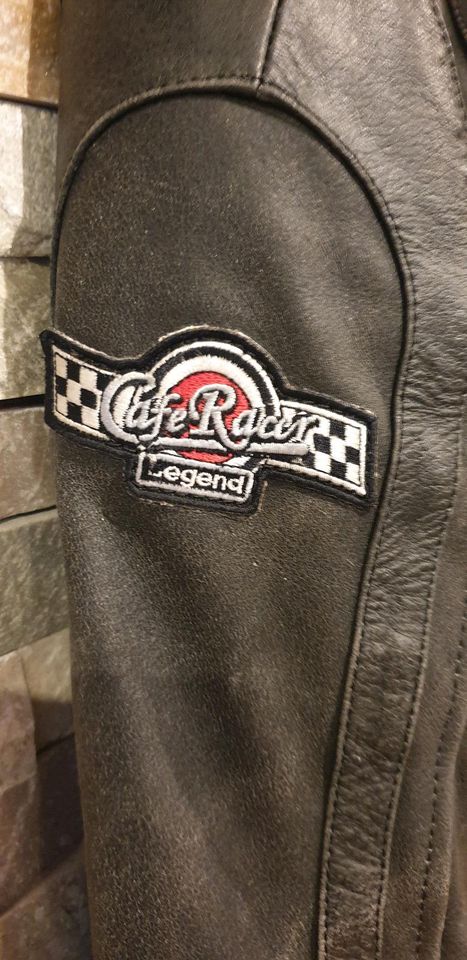 Cafe Racer Motorrad Jacke  aus Büffel Leder schwarz- Vintag Gr.52 in Gusterath