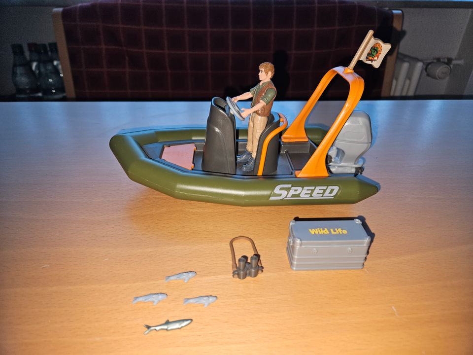 Schleich Wild Life Schlauchboot Boot Ranger 42352 selten in Römerstein