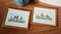 GESAMTPREIS 2x Bilder Aquarelle Signiert Landschaft Bach Wiese Bayern - Niederalteich Vorschau