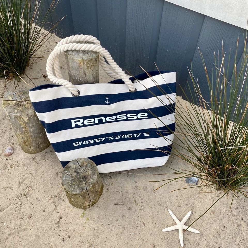 ╳ Strandtasche „Koordinaten“ ╳ Renesse / Sylt * Made with love in Viersen