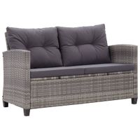 2-Sitzer-Gartensofa mit Kissen Grau Lounge 124 cm Poly Rattan Bayern - Bad Kissingen Vorschau