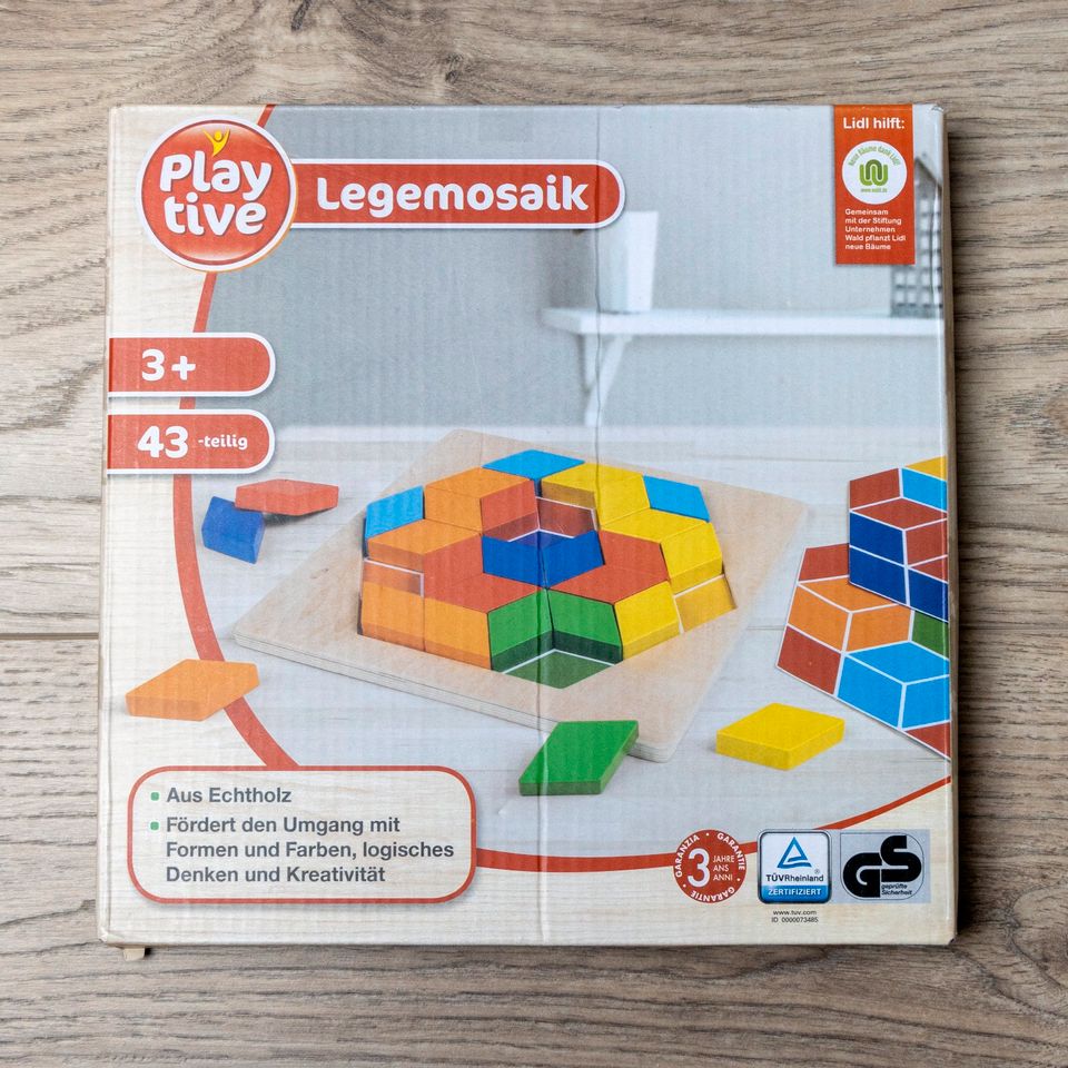 Playtive Legemosaik Mosaik Motorik Lernspielzeug aus Holz in Deggingen