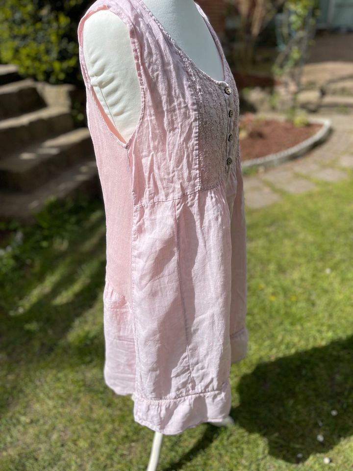 Leinen Kleid Spitze wunderschön S/M 36/38 Rosé in Salzhausen