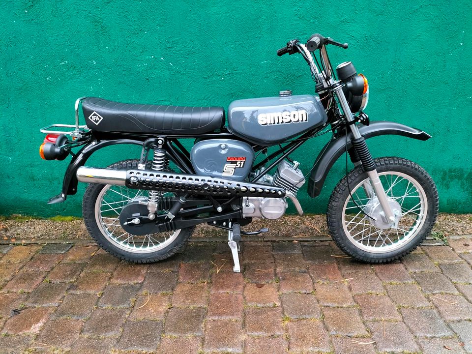 Simson S51 Enduro , Neuaufbau , Papiere , 12 Volt Vape Zündung in Nordhausen