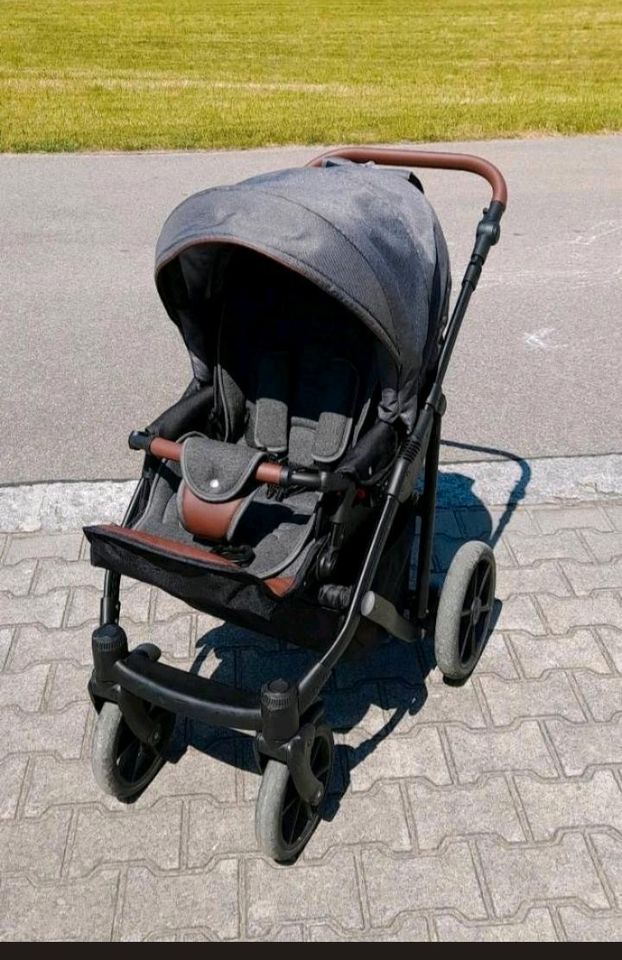 Kinderwagen Babyschale Buggy Knorr Milos Wickeltasche Grau in Traitsching