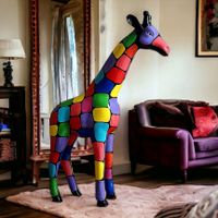 Giraffe stehend Design bunt bemalt 115 cm Nordrhein-Westfalen - Vettweiß Vorschau