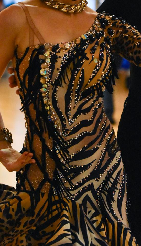 Tanzkleid für lateinamerikanische Tänze in Leo Muster in München