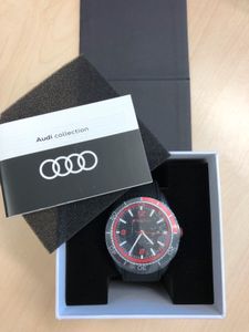 Audi Sport Armbanduhr Chronograph Uhr, schwarz Geschenkbox