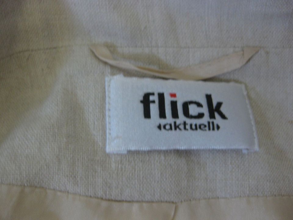 Flick Leinenjacke, beige, Gr. 38 (plus), Lagenlook, lässig in Ratzeburg