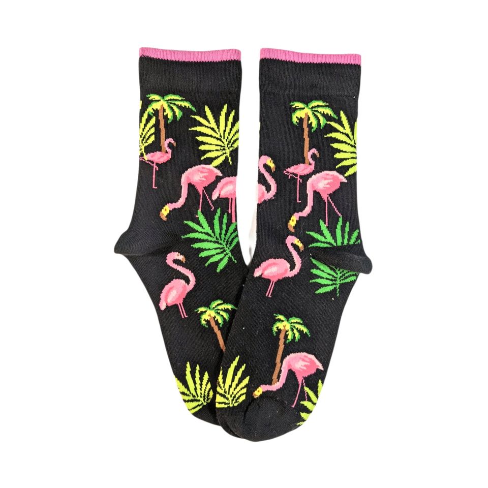 schwarz Flamingo Socken in Wuppertal