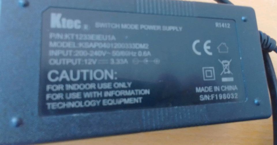 NETZTEIL KTEC SWITCH MODE POWER SUPPLY R1412 OUTPUT 12V in Kamp-Lintfort