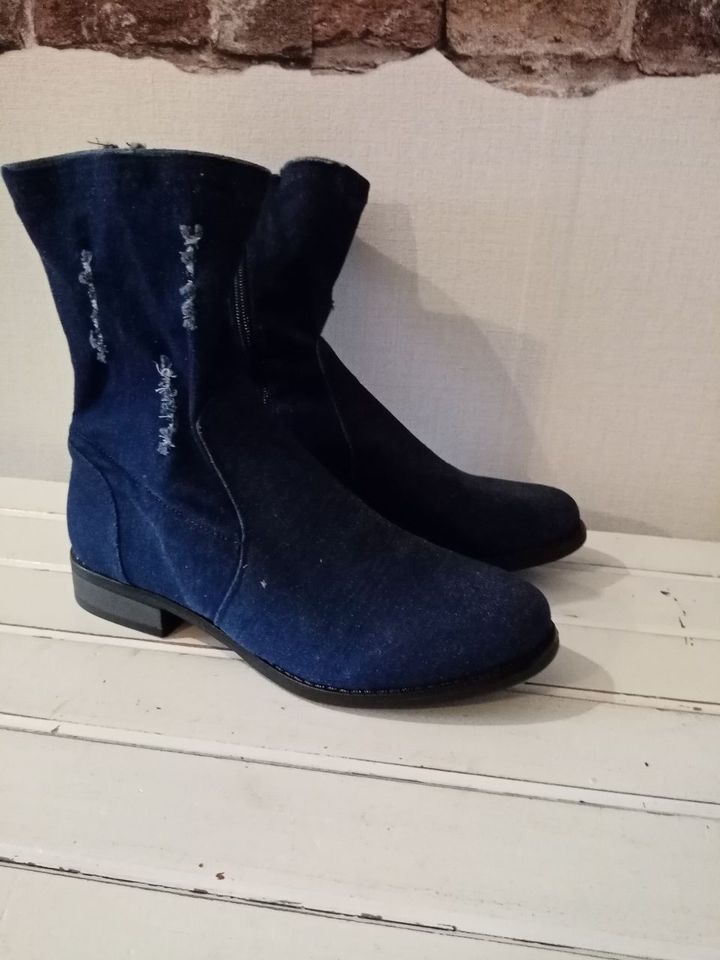 NEU Jeansstiefel Stiefeletten Damenjeansstiefel Gr. 38 in Ohorn