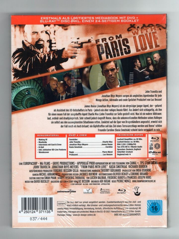 From Paris with Love - 2-Disc Blu-ray + DVD Mediabook - Cover A in Waldsee