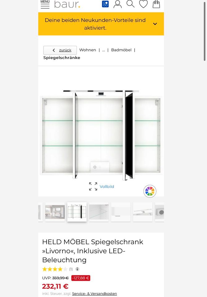 | LED ist eBay Kleinanzeigen Badezimmer Baden-Württemberg jetzt 3-türig in Kleinanzeigen Mittelbiberach 100/64/20 NEU* - Spiegelschrank