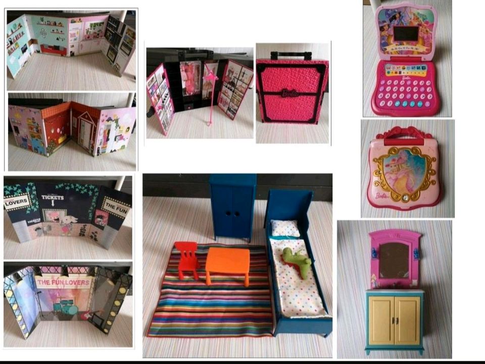 Barbie Ikea Kleiderschrank Koffer Möbel Lerncomputer Waschtisch in Nalbach