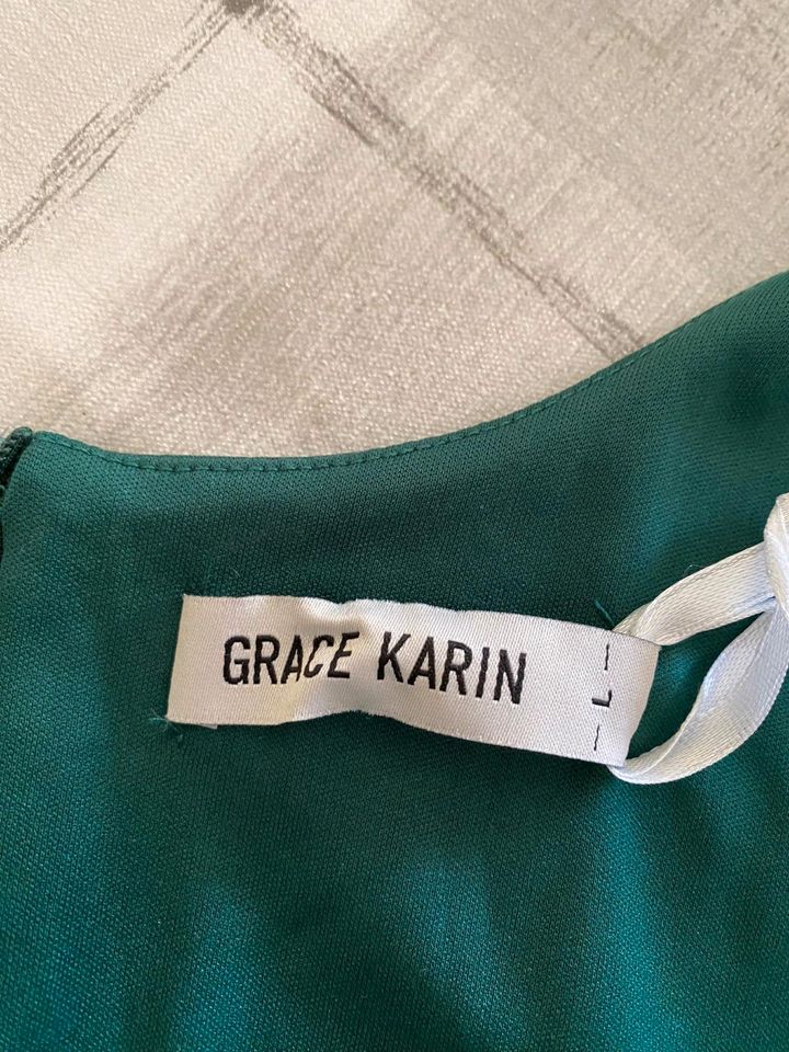 Grace Karin Partykleid Brautjungfernkleid petrolgrün Gr: L Neu in Camburg