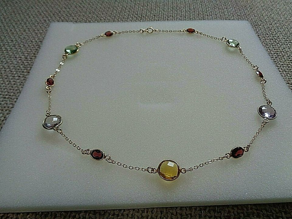 Gold Kette, Gold Filled, Edelsteinkette, mit Citrin, Granat, Amet in Wittenberg