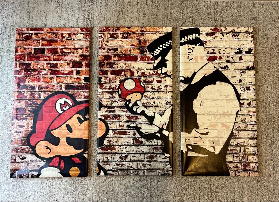 Super Mario Wandbild 120x80cm, 3-teilig in Bonn