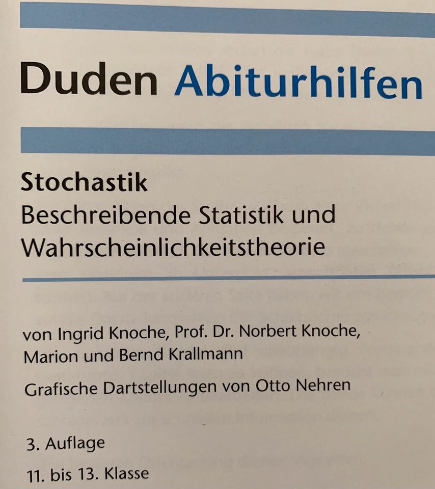 Duden Abiturhilfen Stochastik Mathe Abitur Vorbereitung in Korntal-Münchingen