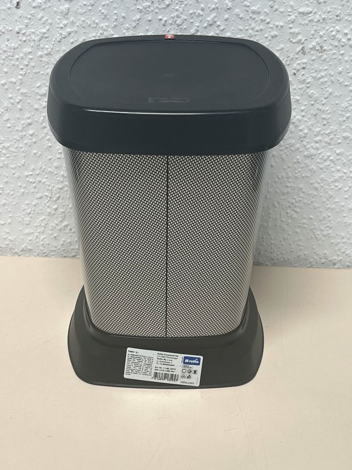 Mülleimer Rotho Paso Carbon Silber 6 Liter Soft Close in Wiehl