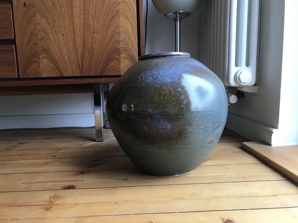 Bodenvase Vase Keramik vintage antik 50er 60er zu Teak Pampasgras in Bremen