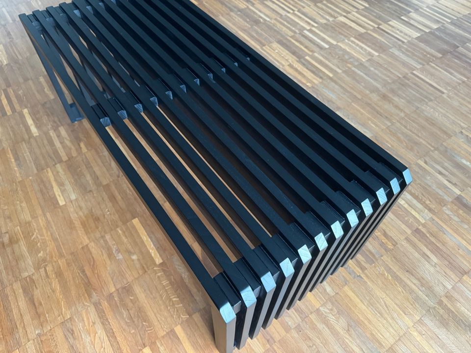 HKliving Slatted Bank 96 cm, schwarz in Berlin