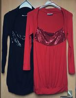 Kleid Longshirt Shirtkleid Langarm Pailletten rot schwarz Gr. M Rheinland-Pfalz - Pirmasens Vorschau