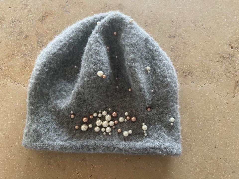EISBÄR CASSIE PEARL Wintermütze Mütze mit Perlen - Grau - Mädchen in Tittling