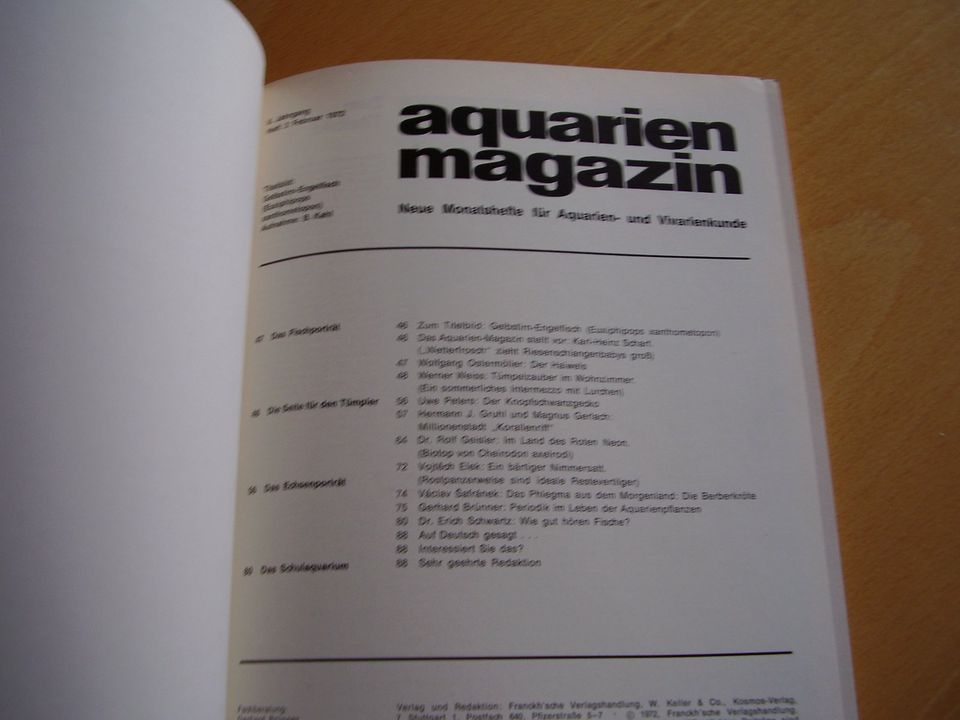 älteres Magazin f. Aquarium Terrarium von 1972 * pro Heft 2 Euro in Nordendorf